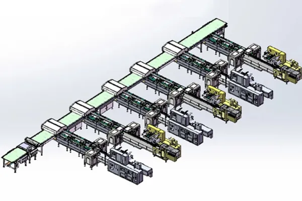 Ligne automatique d’emballage de gaufrettes et de chocolat