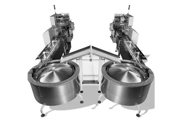 Ligne d’emballage automatique avec double bol vibrant